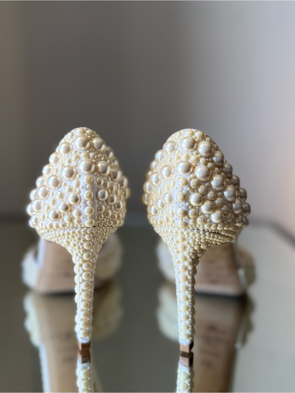 New JIMMY CHOO Sabine 85 faux pearl-embellished satin pumps 36.5 $1,895 - Picture 10 of 16